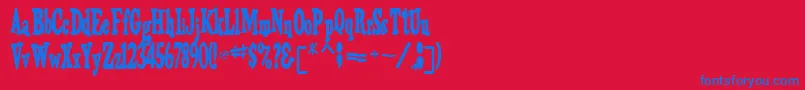 TrojanRegular Font – Blue Fonts on Red Background
