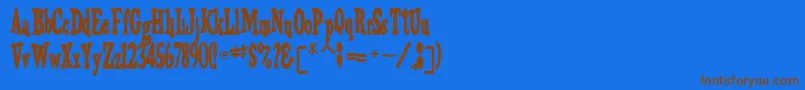 Police TrojanRegular – polices brunes sur fond bleu