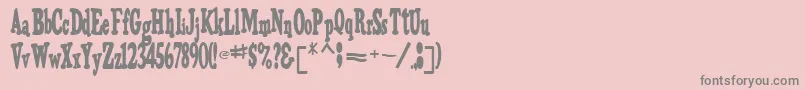 フォントTrojanRegular – ピンクの背景に灰色の文字