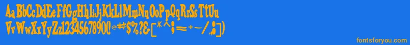 TrojanRegular Font – Orange Fonts on Blue Background