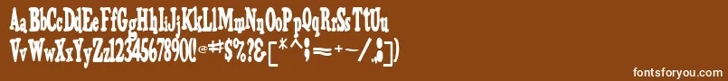 フォントTrojanRegular – 茶色の背景に白い文字