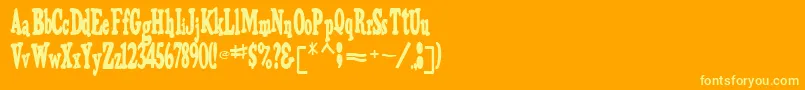 フォントTrojanRegular – オレンジの背景に黄色の文字