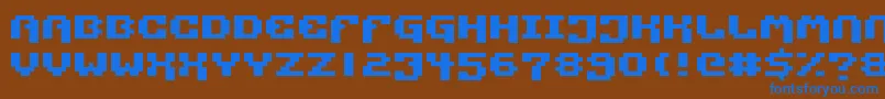 Pixtech Font – Blue Fonts on Brown Background