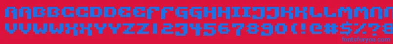 Pixtech Font – Blue Fonts on Red Background