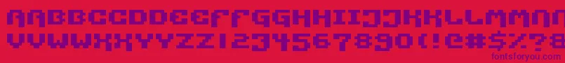 Pixtech Font – Purple Fonts on Red Background