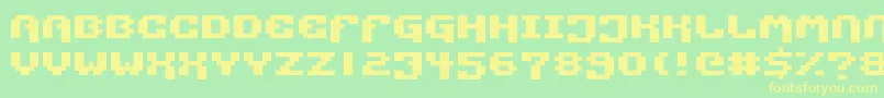 Pixtech Font – Yellow Fonts on Green Background