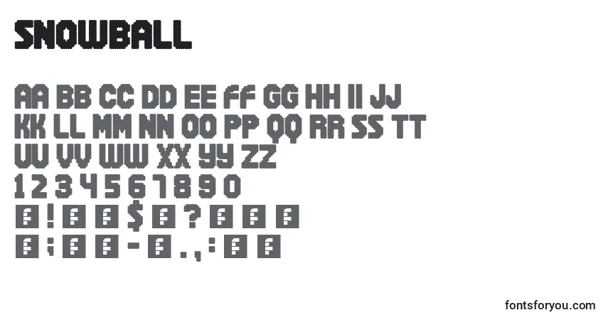 Schriftart Snowball – Alphabet, Zahlen, spezielle Symbole