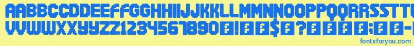 Czcionka Snowball – niebieskie czcionki na żółtym tle