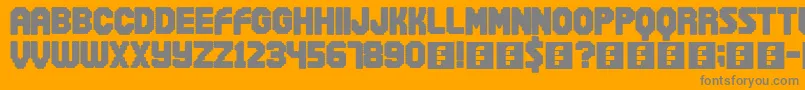 Snowball-Schriftart – Graue Schriften auf orangefarbenem Hintergrund