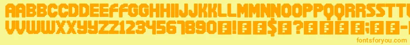 Snowball Font – Orange Fonts on Yellow Background