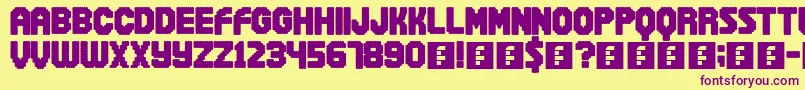 Snowball Font – Purple Fonts on Yellow Background