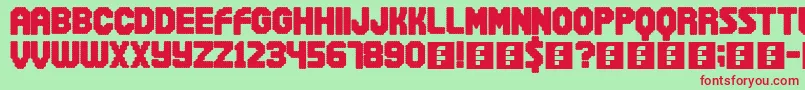 Snowball Font – Red Fonts on Green Background