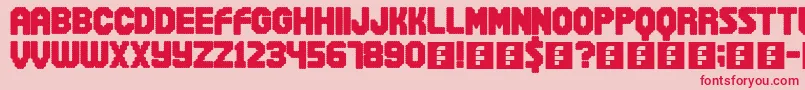 フォントSnowball – ピンクの背景に赤い文字