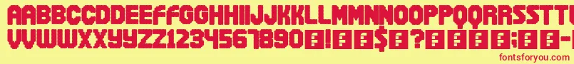 Snowball Font – Red Fonts on Yellow Background