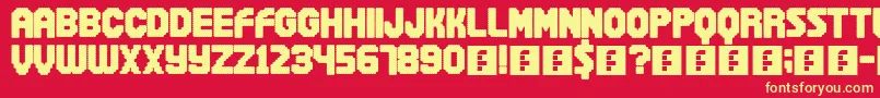 Snowball Font – Yellow Fonts on Red Background