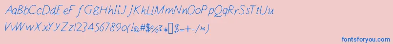 フォントDesignsnprintfont – ピンクの背景に青い文字
