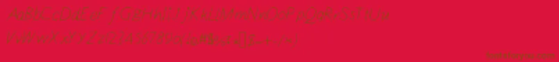 Designsnprintfont-fontti – ruskeat fontit punaisella taustalla
