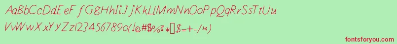 Designsnprintfont Font – Red Fonts on Green Background