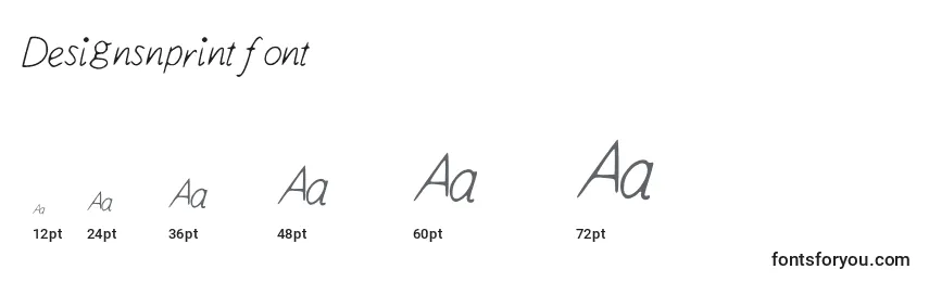 Designsnprintfont Font Sizes