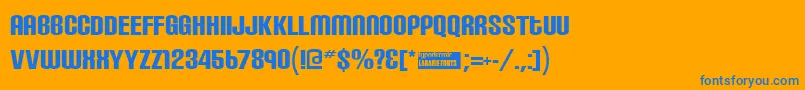 Шрифт Carbon ffy – синие шрифты на оранжевом фоне