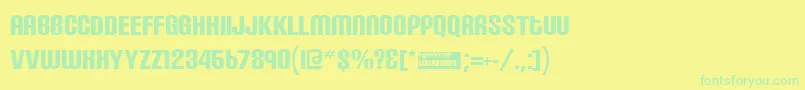 Carbon ffy Font – Green Fonts on Yellow Background