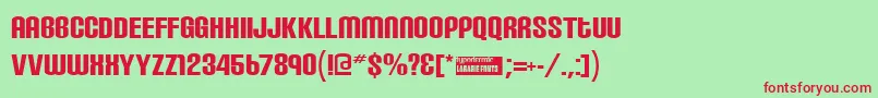 フォントCarbon ffy – 赤い文字の緑の背景