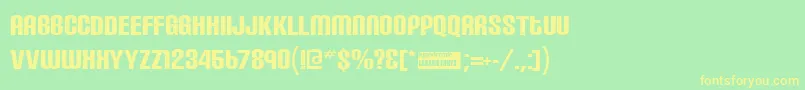 Carbon ffy-Schriftart – Gelbe Schriften auf grünem Hintergrund