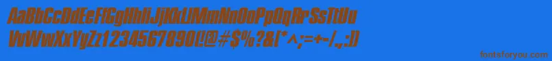 PledgeheavyItalic Font – Brown Fonts on Blue Background