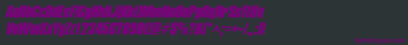 Czcionka PledgeheavyItalic – fioletowe czcionki na czarnym tle