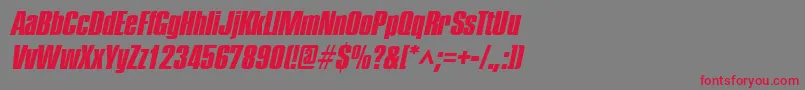PledgeheavyItalic Font – Red Fonts on Gray Background