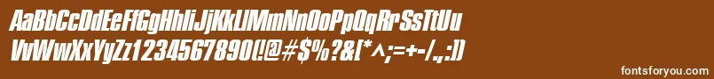 フォントPledgeheavyItalic – 茶色の背景に白い文字