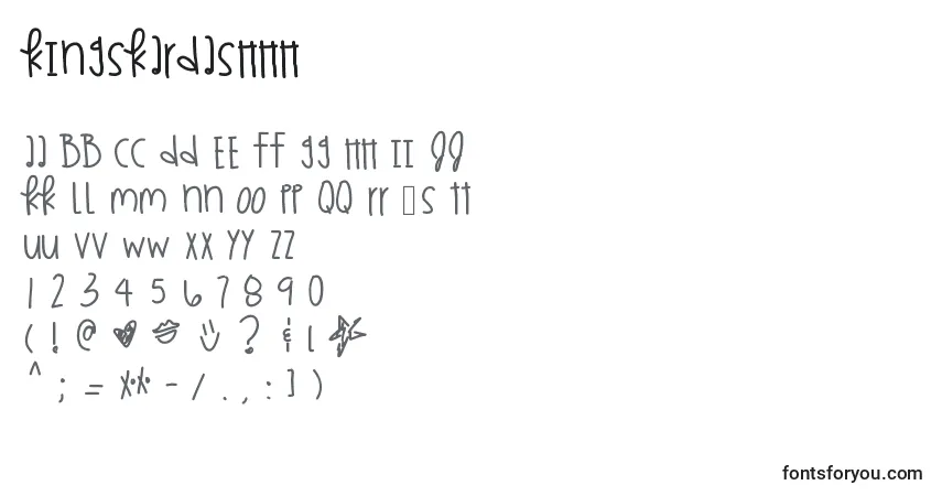 Schriftart Kingskardashhh – Alphabet, Zahlen, spezielle Symbole