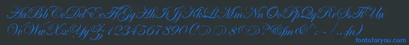 EdwardianScrAltItcTt Font – Blue Fonts on Black Background