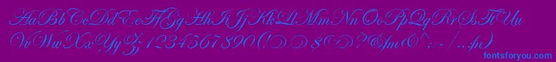 EdwardianScrAltItcTt Font – Blue Fonts on Purple Background