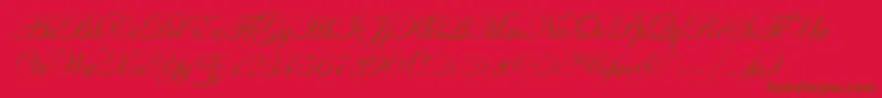 EdwardianScrAltItcTt Font – Brown Fonts on Red Background