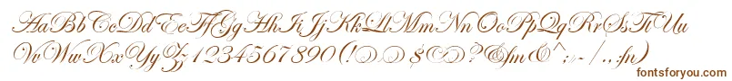 EdwardianScrAltItcTt-Schriftart – Braune Schriften auf weißem Hintergrund