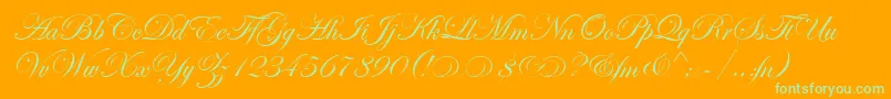 EdwardianScrAltItcTt Font – Green Fonts on Orange Background