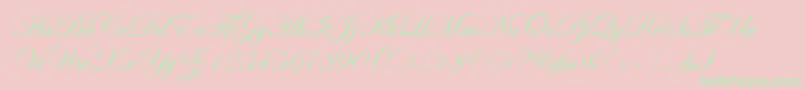 EdwardianScrAltItcTt Font – Green Fonts on Pink Background