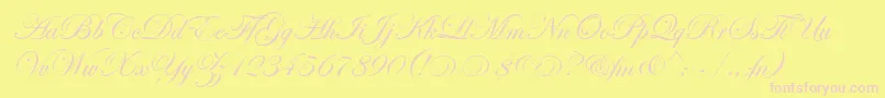 EdwardianScrAltItcTt Font – Pink Fonts on Yellow Background