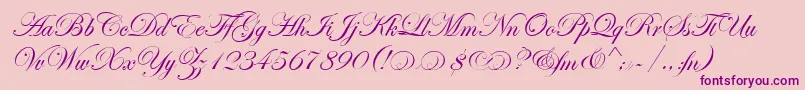 EdwardianScrAltItcTt-Schriftart – Violette Schriften auf rosa Hintergrund