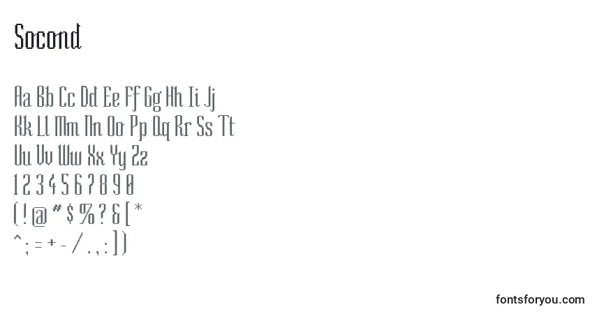 Шрифт Socond – алфавит, цифры, специальные символы
