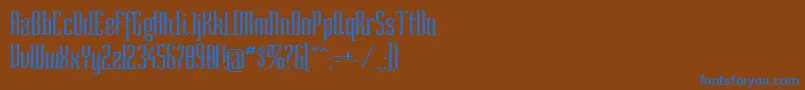 Socond-fontti – siniset fontit ruskealla taustalla