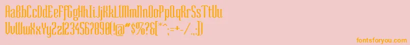 フォントSocond – オレンジの文字がピンクの背景にあります。