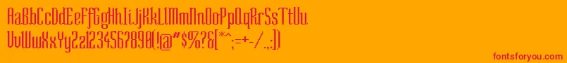 フォントSocond – オレンジの背景に赤い文字