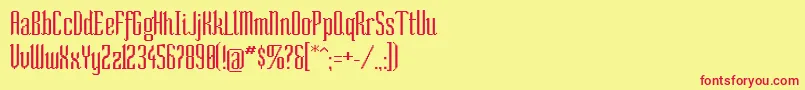 Socond Font – Red Fonts on Yellow Background
