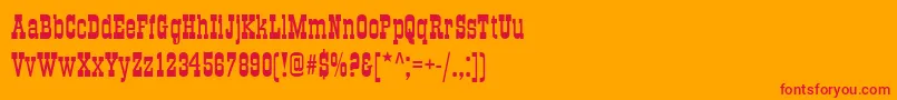 OldTownNormal-Schriftart – Rote Schriften auf orangefarbenem Hintergrund