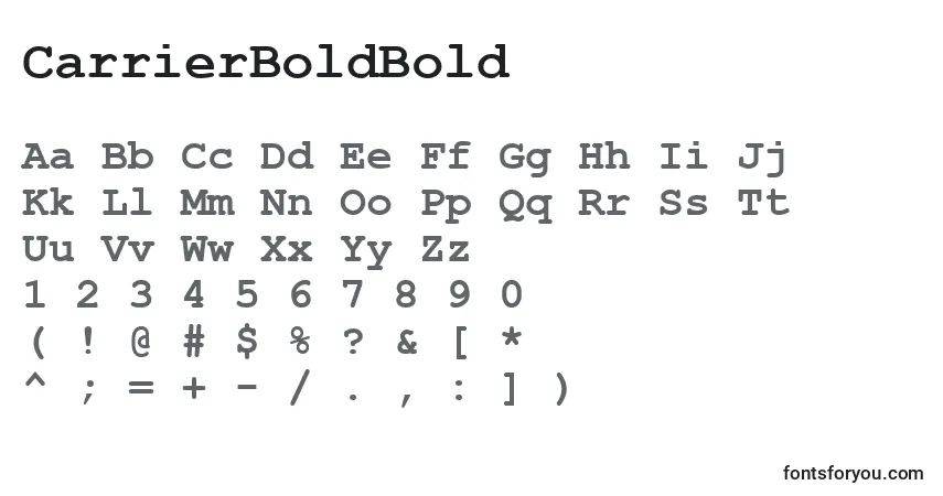 Шрифт CarrierBoldBold – алфавит, цифры, специальные символы