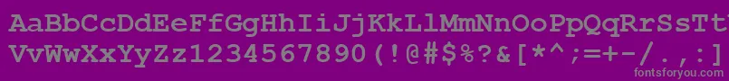 フォントCarrierBoldBold – 紫の背景に灰色の文字