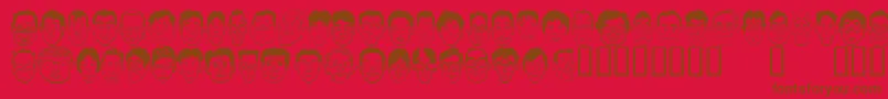 Sakabepeople04 Font – Brown Fonts on Red Background