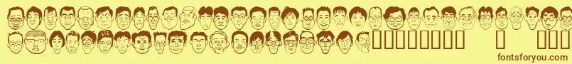 Sakabepeople04 Font – Brown Fonts on Yellow Background